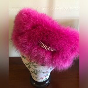 Elegant Pink Fur Headband